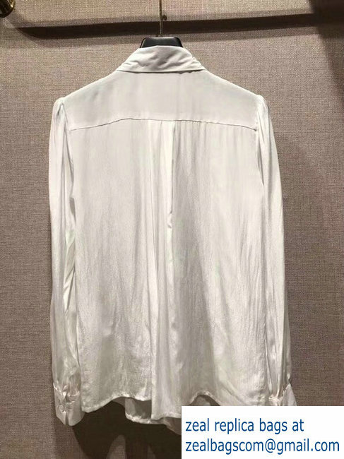 Dolce  &  Gabbana white silk shirt with ribbons